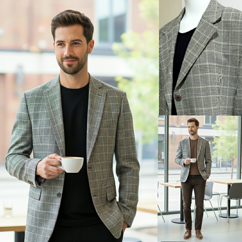 Wool🍂Men's Boulevard Club|Casual Blazer Jacket|Plaid Fall/Winter